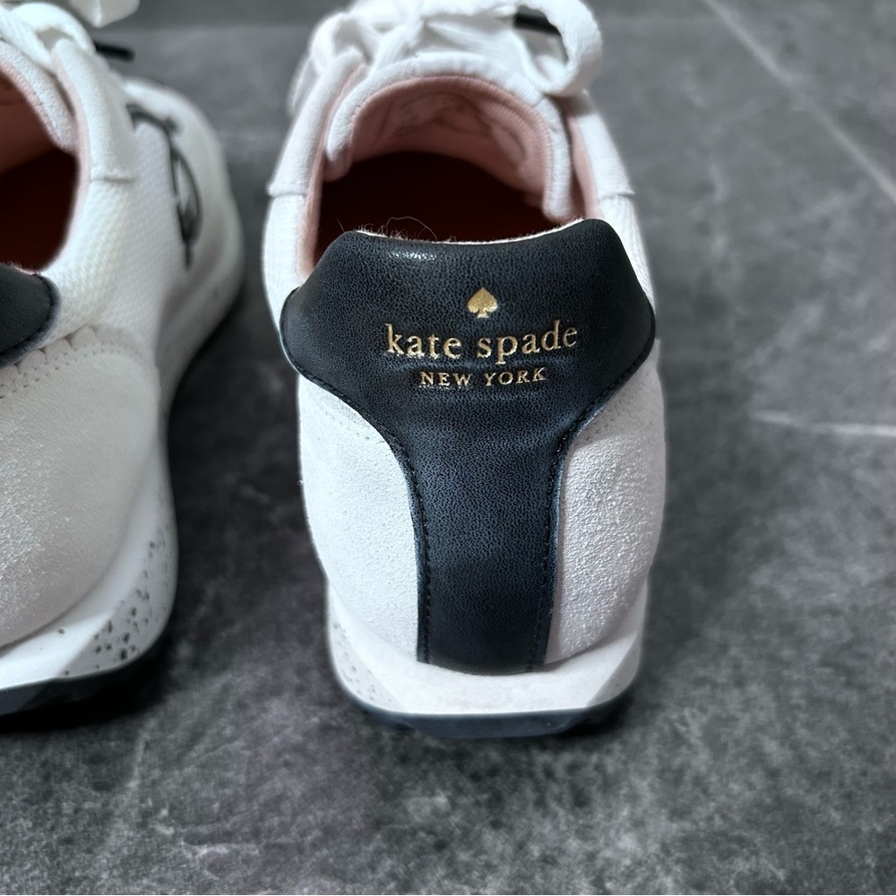 Kate Spade White and Black Brigitte Runner Tennis Shoe Size 7.5 B Retro Style - Picture 7 of 15